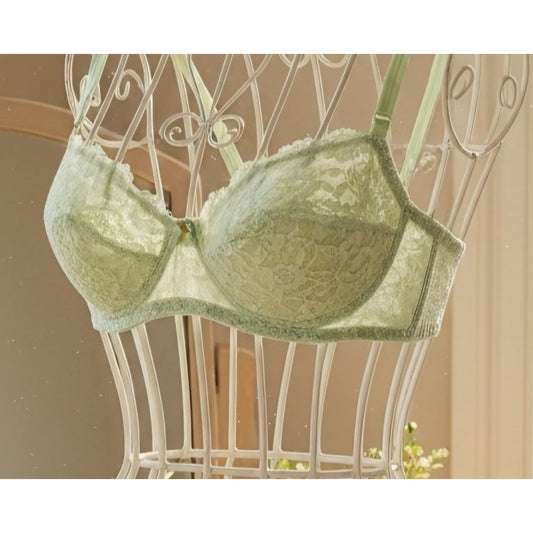 VINTAGE *NEW* 1960's Empire Foundation Women's Green Lace Push Up Bra Size 32A
