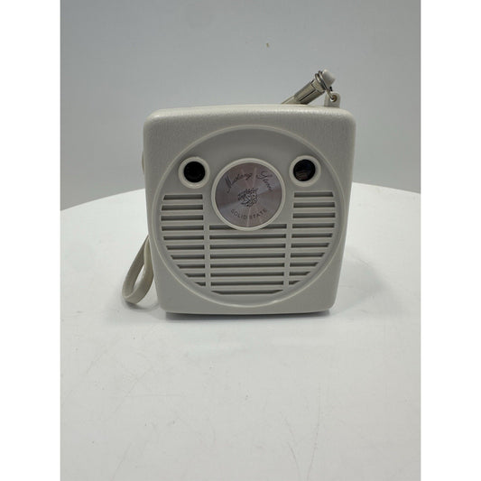 VINTAGE *NEW* 1960's MUSTANG AM Micro Solid State Transistor Radio White