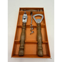 VINTAGE *NEW* 1950's 3-Piece Portable Wooden Handle Bar Set
