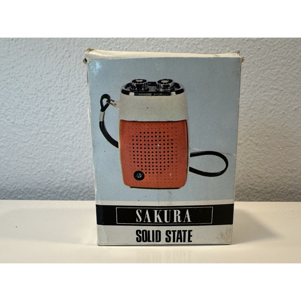 VINTAGE *NEW* Sakura MEC-163 Purple/Black Solid State Micro Transistor Radio