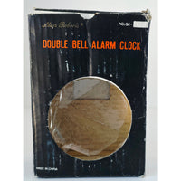 VINTAGE *NEW* 1970's Alan Roberts Double Bell Keywound Metal Alarm Clock Yellow