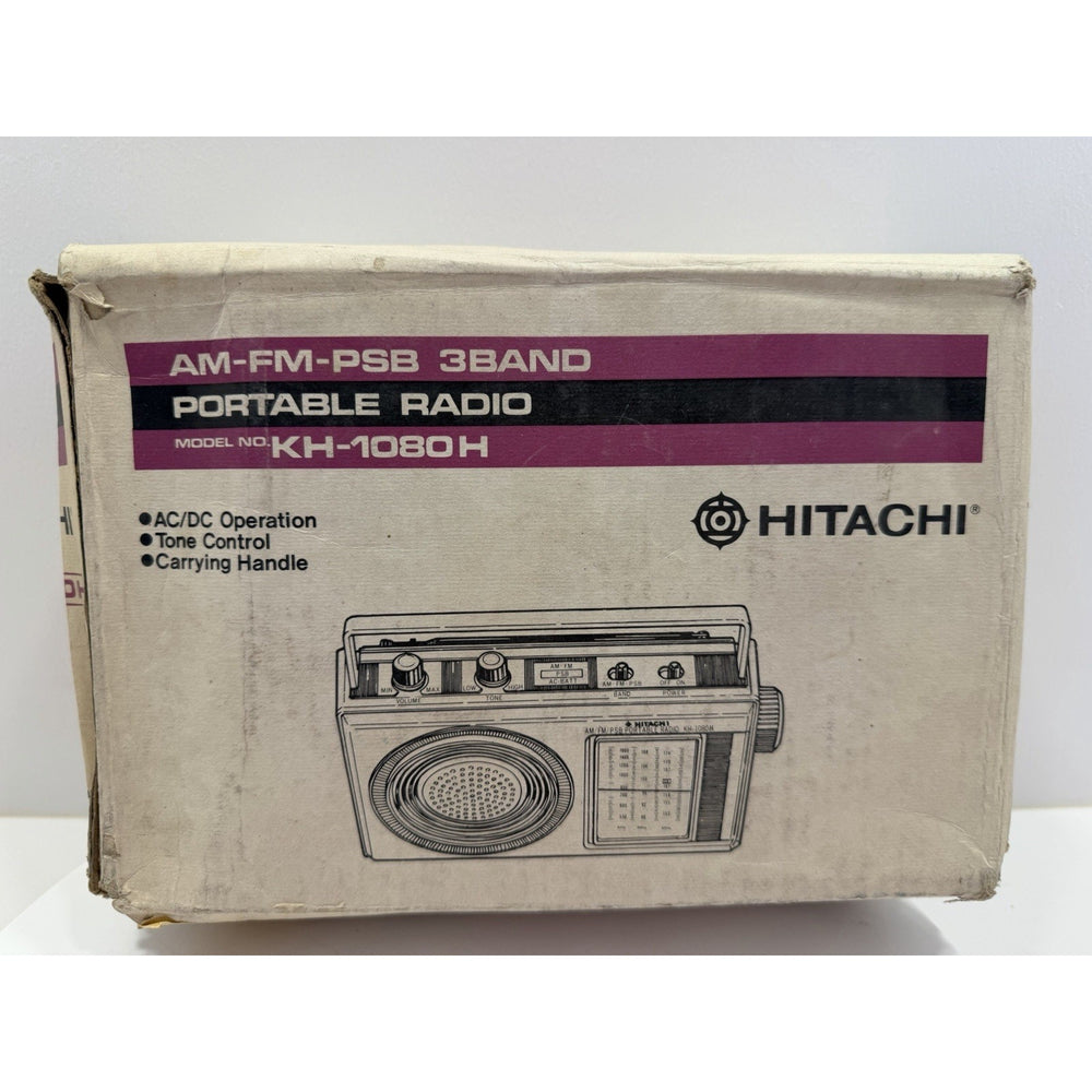 VINTAGE 1980's Hitachi KH-1080H AM/FM/PSB 3-Band Portable Radio - Needs Lovin'