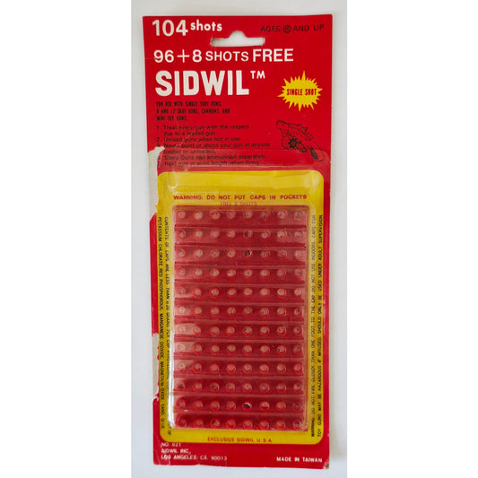 VINTAGE *NEW* 1970's Sidwil Single Shot 104 Plastic Caps for Cap Guns