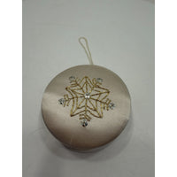 VINTAGE *NEW* 1960's Cream Silk Satin Snowflake Box | Holiday Ornament