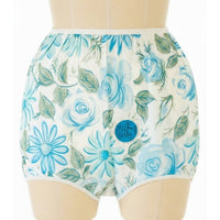VINTAGE *NEW* 1960's Women's Blue Flower Print Panties Underwear Size 7 (L) USA