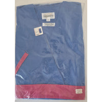 VINTAGE *NEW* 1970's Women's Blue Scrubs | Top & Pants | Kimono with Pink Belt Size S