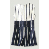 VINTAGE *NEW* 1960's Black & White Striped Waist Tie Romper Size 14 Japan