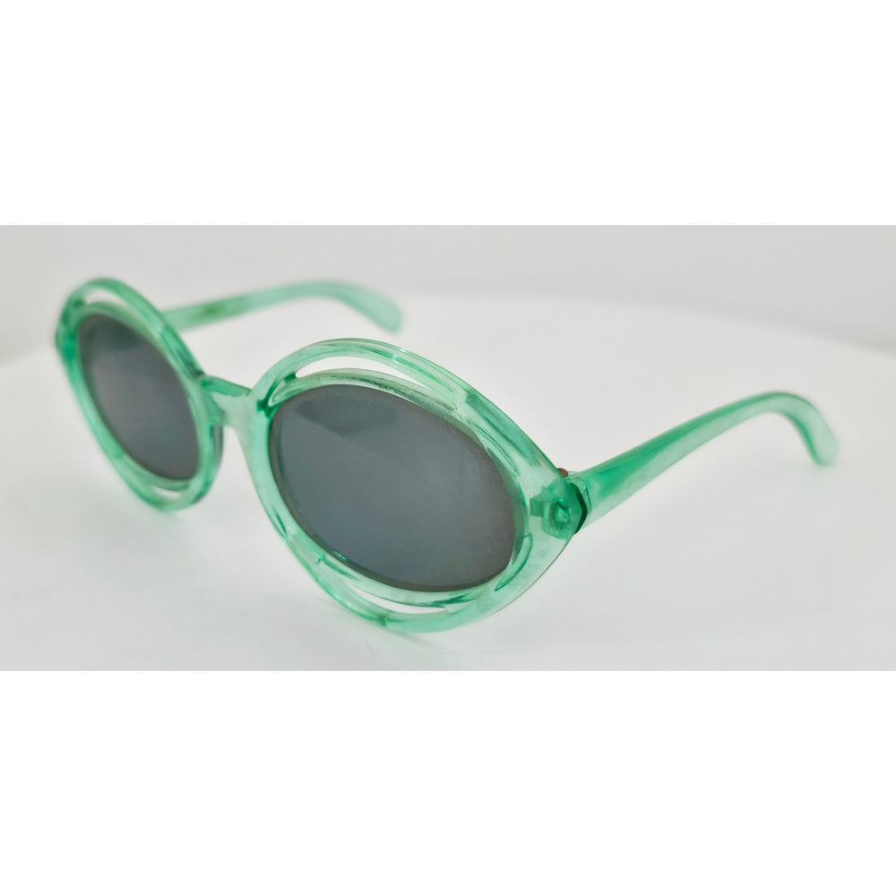 VINTAGE *NEW* 1970's Solarex Green Frame Gray Lens Sunglasses USA