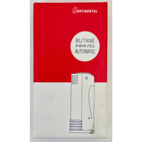 VINTAGE *NEW* 1960's Continental Silver Kwik-Fill Automatic Butane Lighter Japan