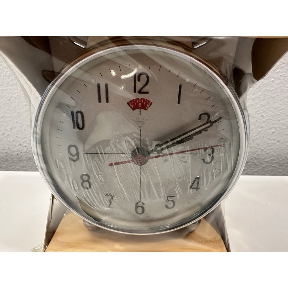 VINTAGE *NEW* 1970's Prestige Keywound Metal Alarm Clock - Blue