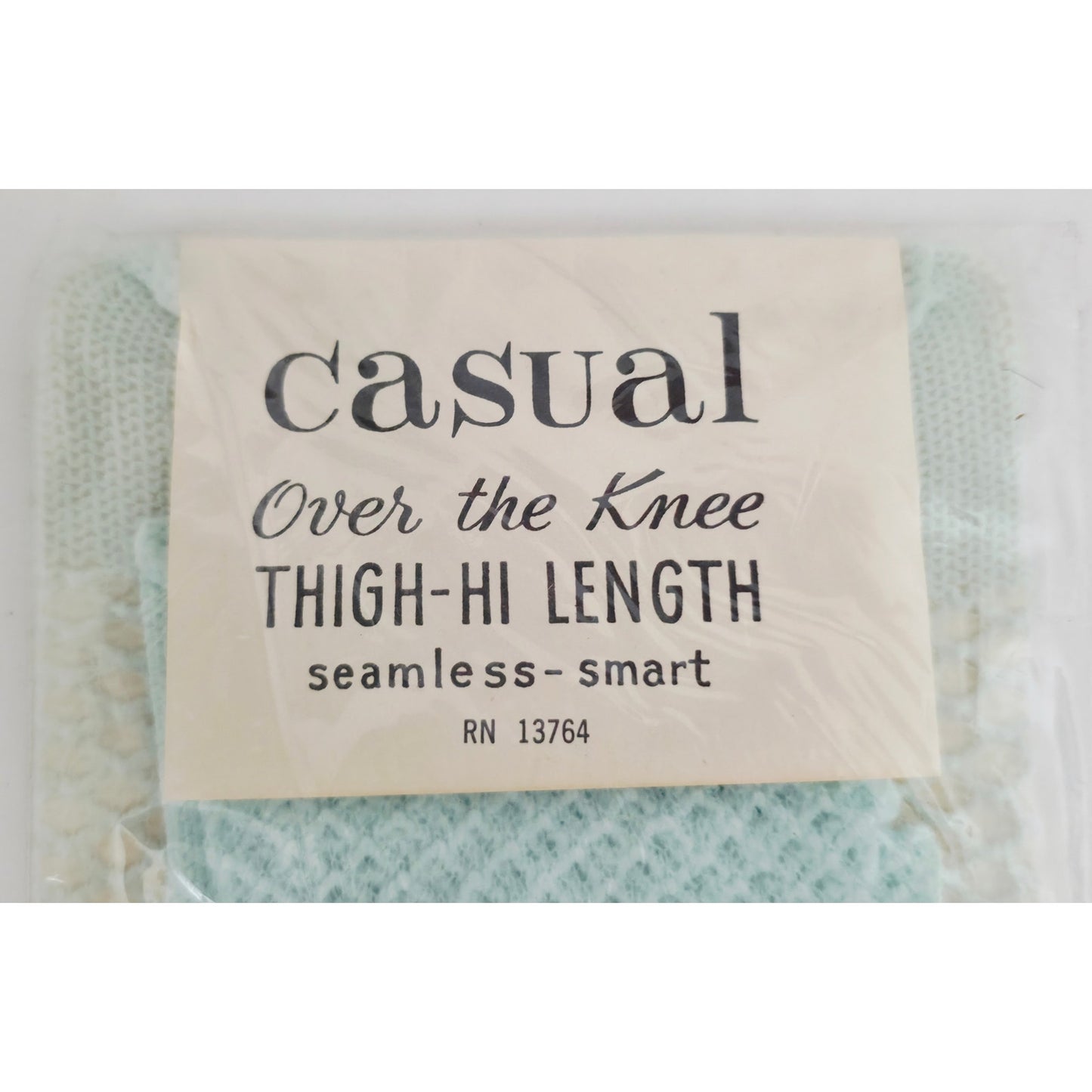 VINTAGE *NEW* 1960's Thigh High Over Knee Light Green Mesh Leggings Size 9-11