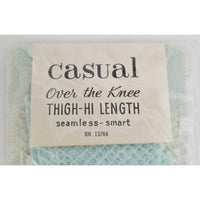 VINTAGE *NEW* 1960's Thigh High Over Knee Light Green Mesh Leggings Size 9-11
