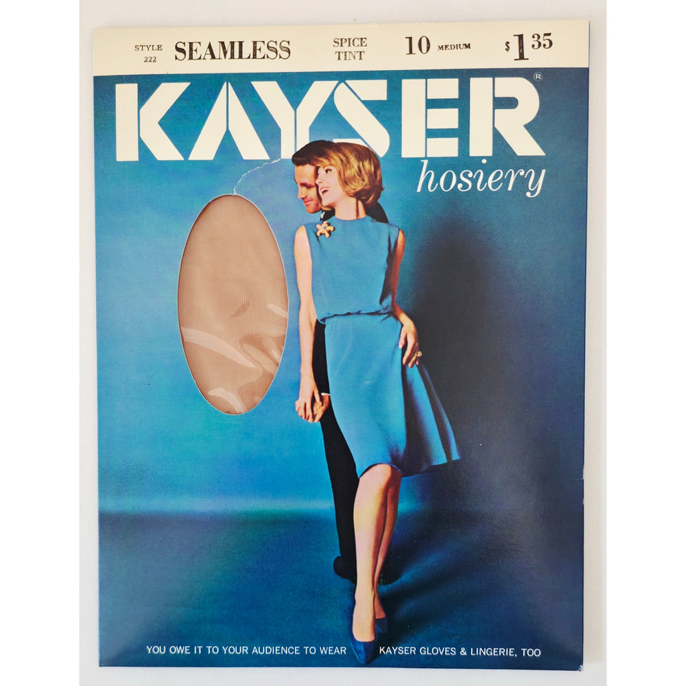 VINTAGE *NEW* 1960's Kayser Seamless Hosiery Spice Tint Size 10