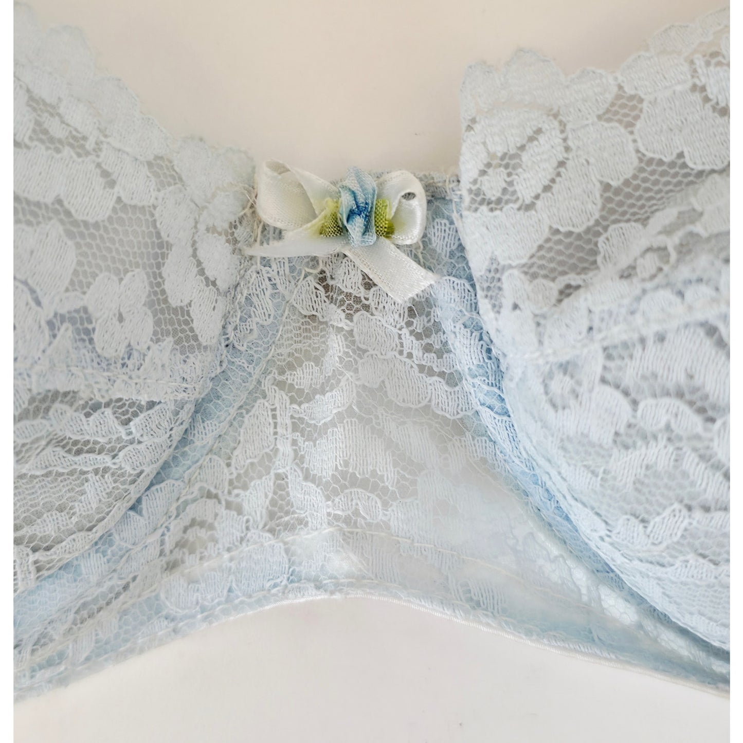 VINTAGE *NEW* 1960's Empire Foundation Women's Blue Lace Push-Up Bra Size 36A