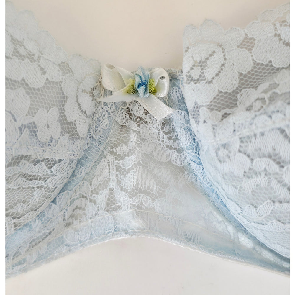 VINTAGE *NEW* 1960's Empire Foundation Women's Blue Lace Push-Up Bra Size 36A