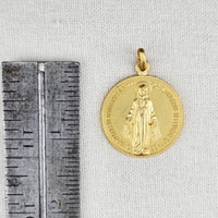 VINTAGE *NEW* 1950's Praying Madonna Gold-Toned Religious Pendant 1.25"