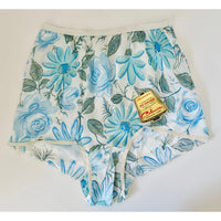 VINTAGE *NEW* 1960's Beaunit Women's Blue Flower Print Panties Size L