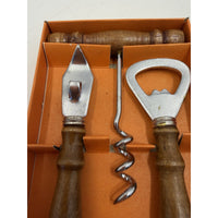 VINTAGE *NEW* 1950's 3-Piece Portable Wooden Handle Bar Set