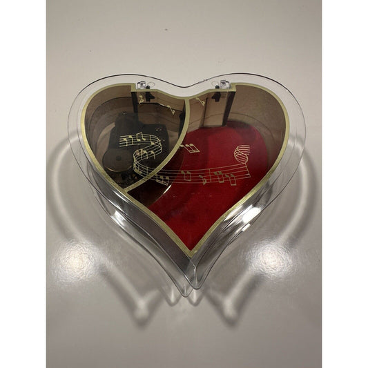 VINTAGE *NEW* Sankyo Heart Jewelry Music Box Plays "Light Up My Life"