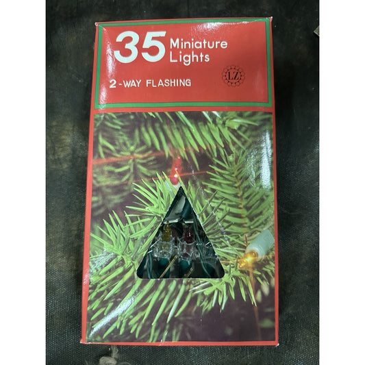 VINTAGE *NEW* 1970's 35-Miniature Multicolor Indoor/Outdoor Christmas Lights