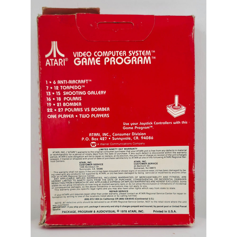 Atari 1978 AIR SEA BATTLE Video Game NOS Open Box with Wear Unsold Dealer Stock