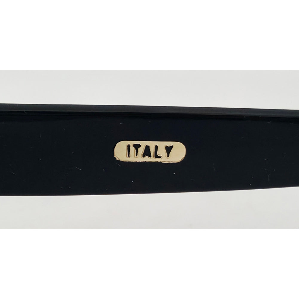 VINTAGE *NEW* 1970's Glam Unisex Black Frame Gray Lens Sunglasses Italy