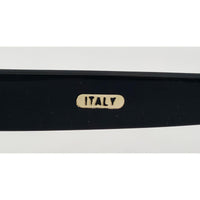 VINTAGE *NEW* 1970's Glam Unisex Black Frame Gray Lens Sunglasses Italy