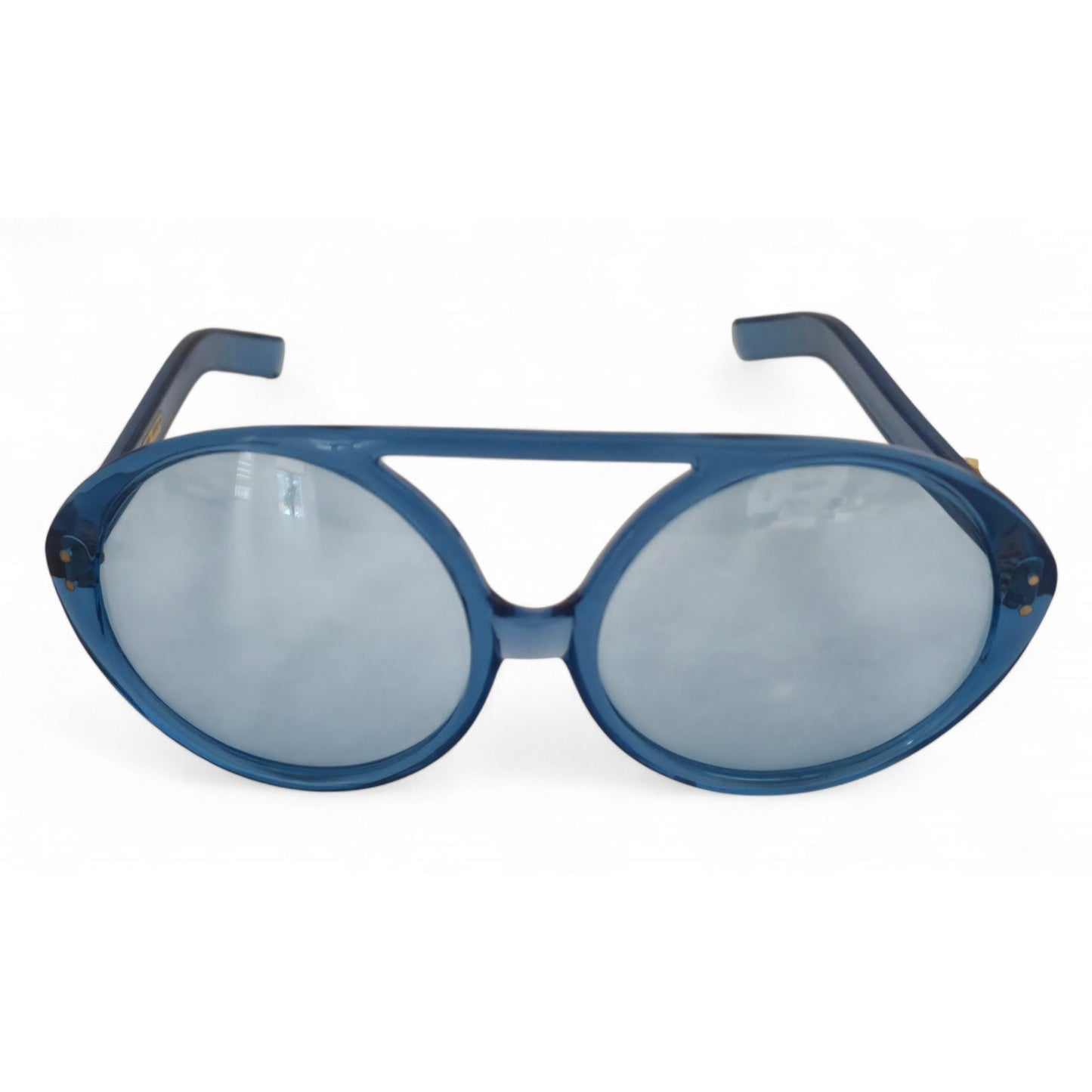 VINTAGE *NEW* 1970's Sunjoy Unisex Blue Frame with Light Blue Lens Oversized Sunglasses