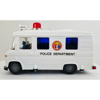 VINTAGE *NEW* 1980's Police Rescue Vehicle White With Siren Bump-n-Go Action