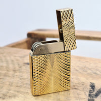 VINTAGE *NEW* 1960's JJJ Gold Textured Butane Lighter Japan