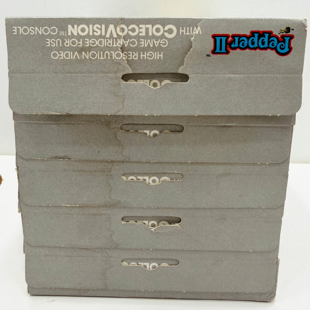 ColecoVision 1983 Pepper II Game NOS Original Set Sealed Damaged Stuck