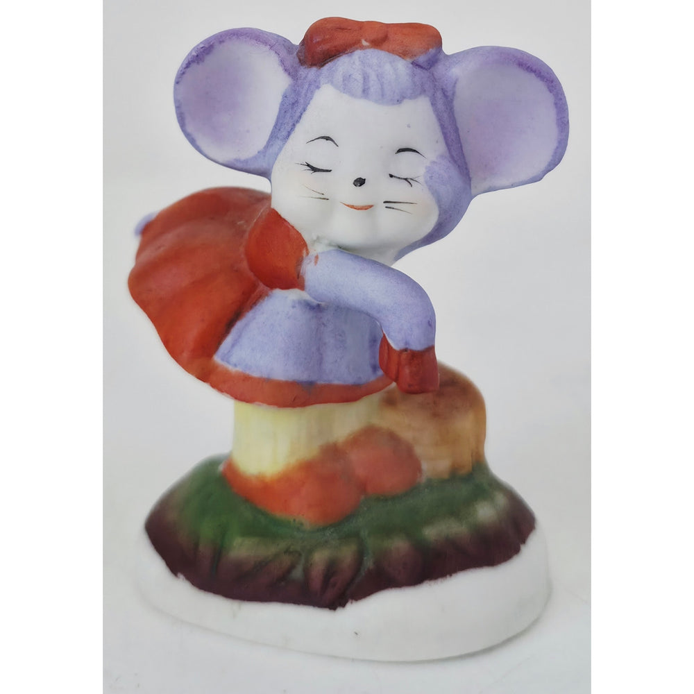 VINTAGE *NEW* 1960's Homco Miniature Mouse in Dress Ceramic Figurine Korea