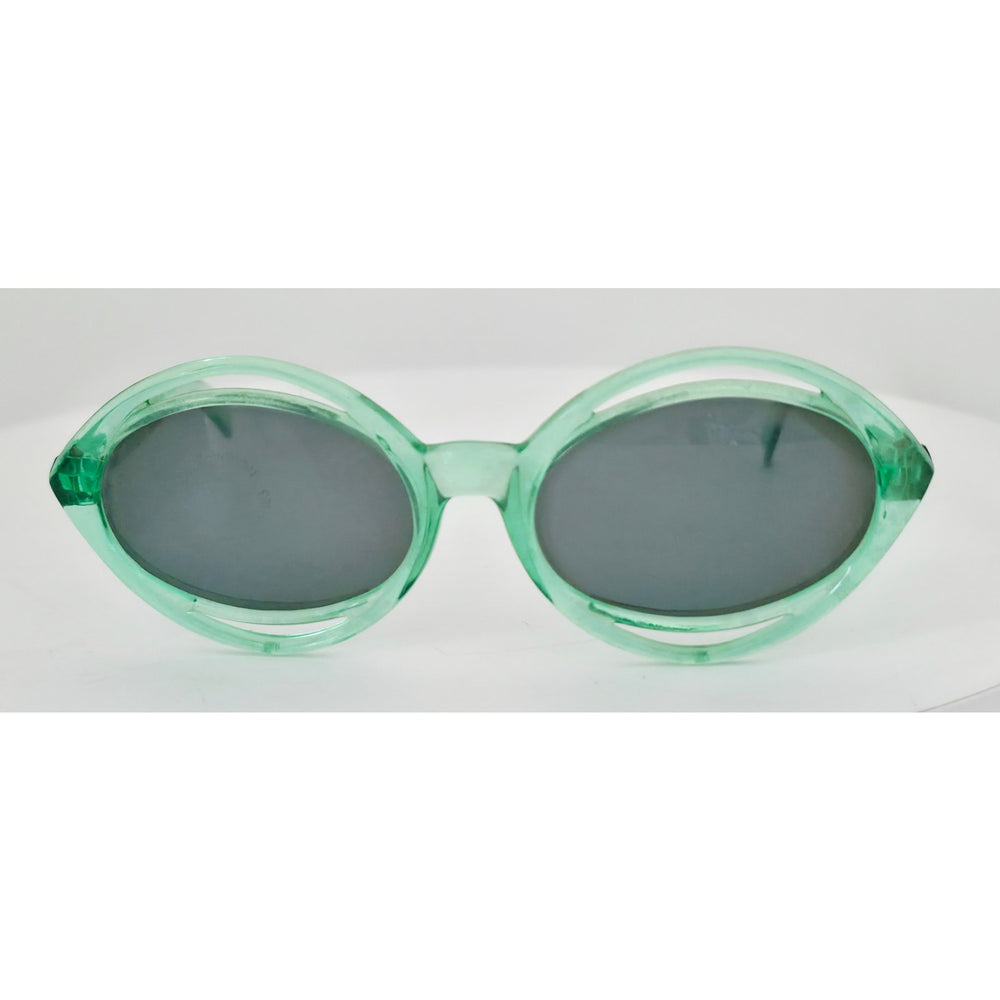 VINTAGE *NEW* 1970's Solarex Green Frame Gray Lens Sunglasses USA