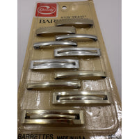 VINTAGE *NEW* 1975 Goody 8924 Stay Tight Clasp Barrettes Silver 5-Pack Set of 3