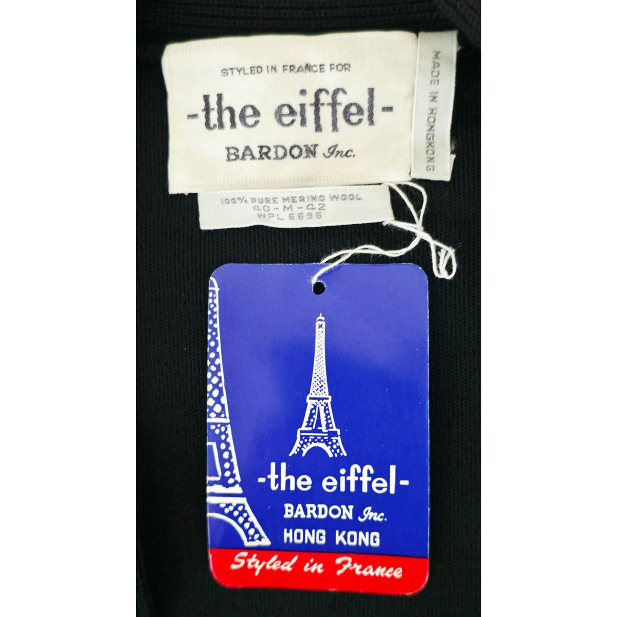 VINTAGE *NEW* 1970's The Eiffel Women's Black Merino Wool Knit Vest Size M (40)