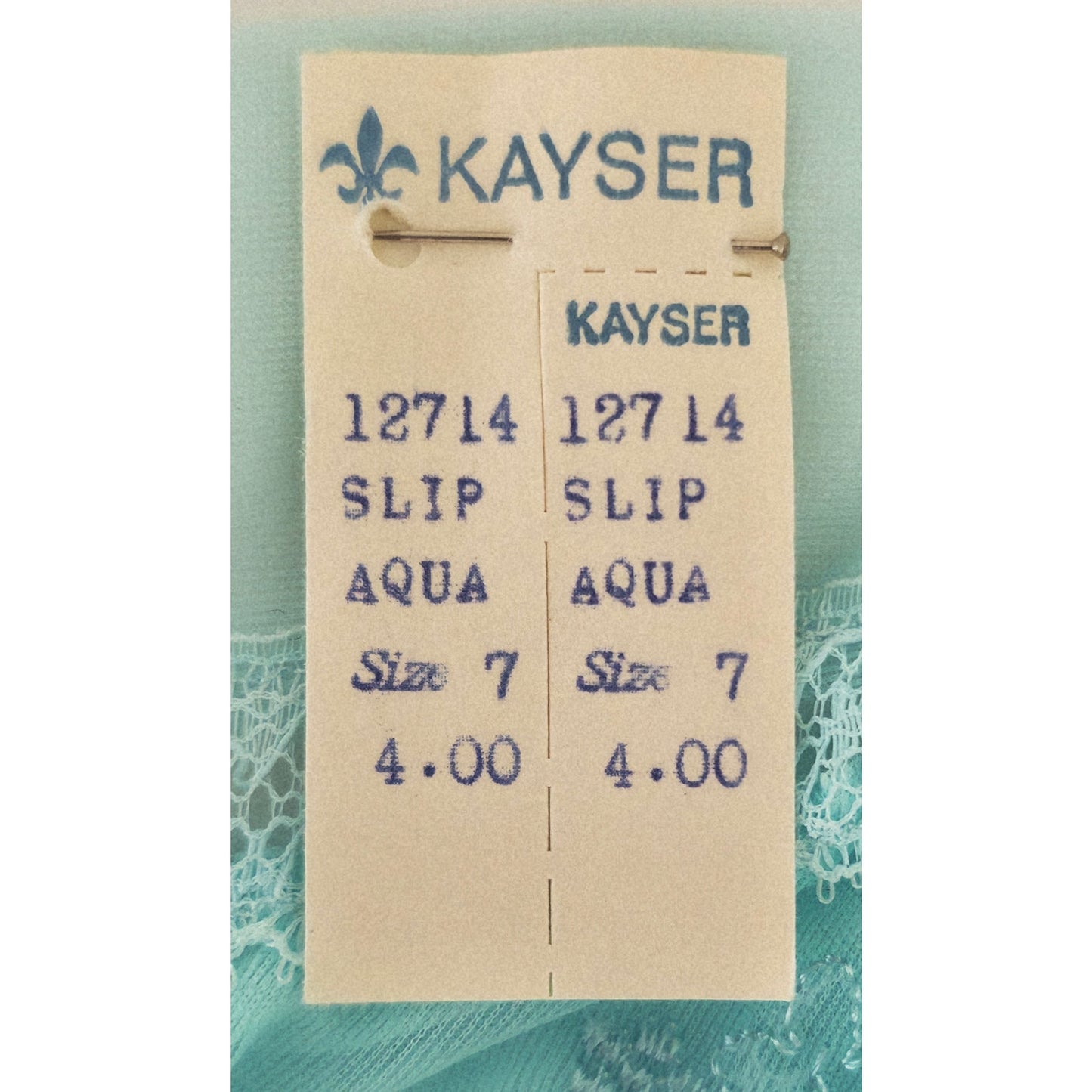 VINTAGE *NEW* 1960's Kayser Women's Light Blue with Lace Trim Slip Dress Junior M