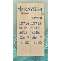 VINTAGE *NEW* 1960's Kayser Women's Light Blue with Lace Trim Slip Dress Junior M