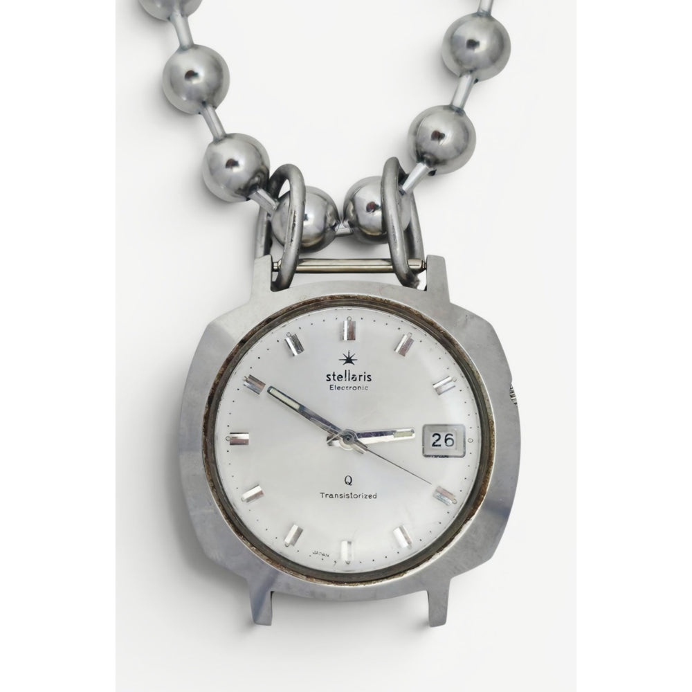 Vintage 1960's Stellaris Silver Watch Face Necklace Custom Made Limited Edition