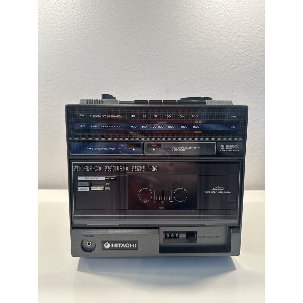 VINTAGE *NEW* 1980's Hitachi TRK-930H Dual Speakers Cassette Tape AM/FM Boombox