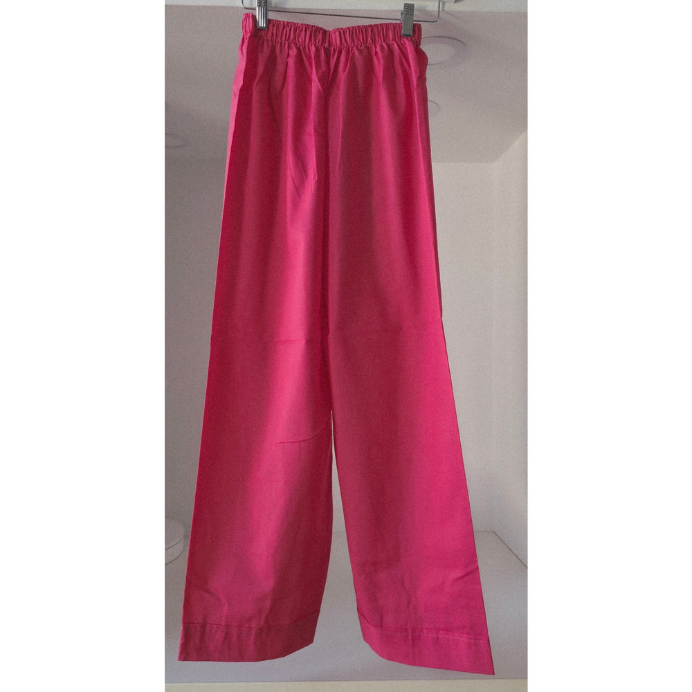 VINTAGE *NEW* 1970's Women's Pink Scrubs | Top & Pants | Kimono w/ Blue Belt Size M