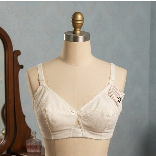 VINTAGE *NEW* 1960's Splendor Form Women's cream Bullet Bra Size 38B