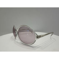 VINTAGE *NEW* 1970's Glam Unisex Clear Circle Frame w/Lavender Lenses Sunglasses