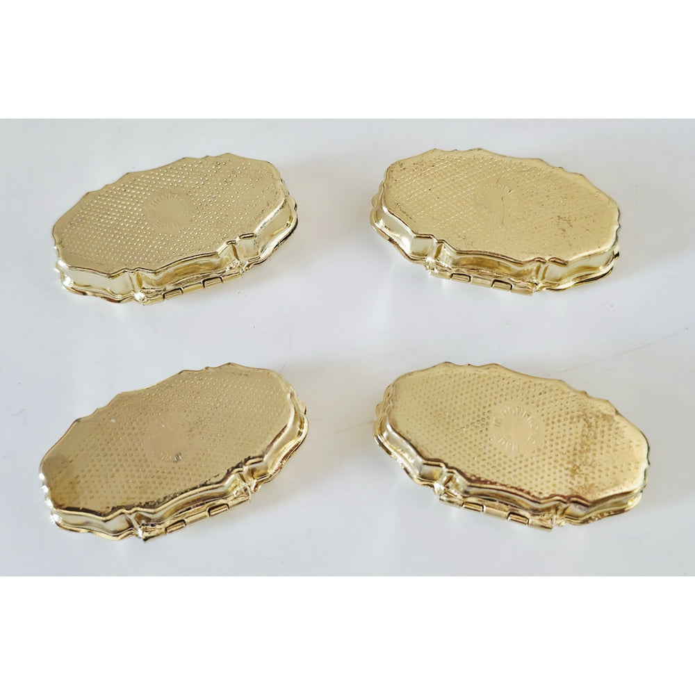 VINTAGE *NEW* 1970's Fashion Pill Boxes Red, Blue, Green and Gold (Set of 4)