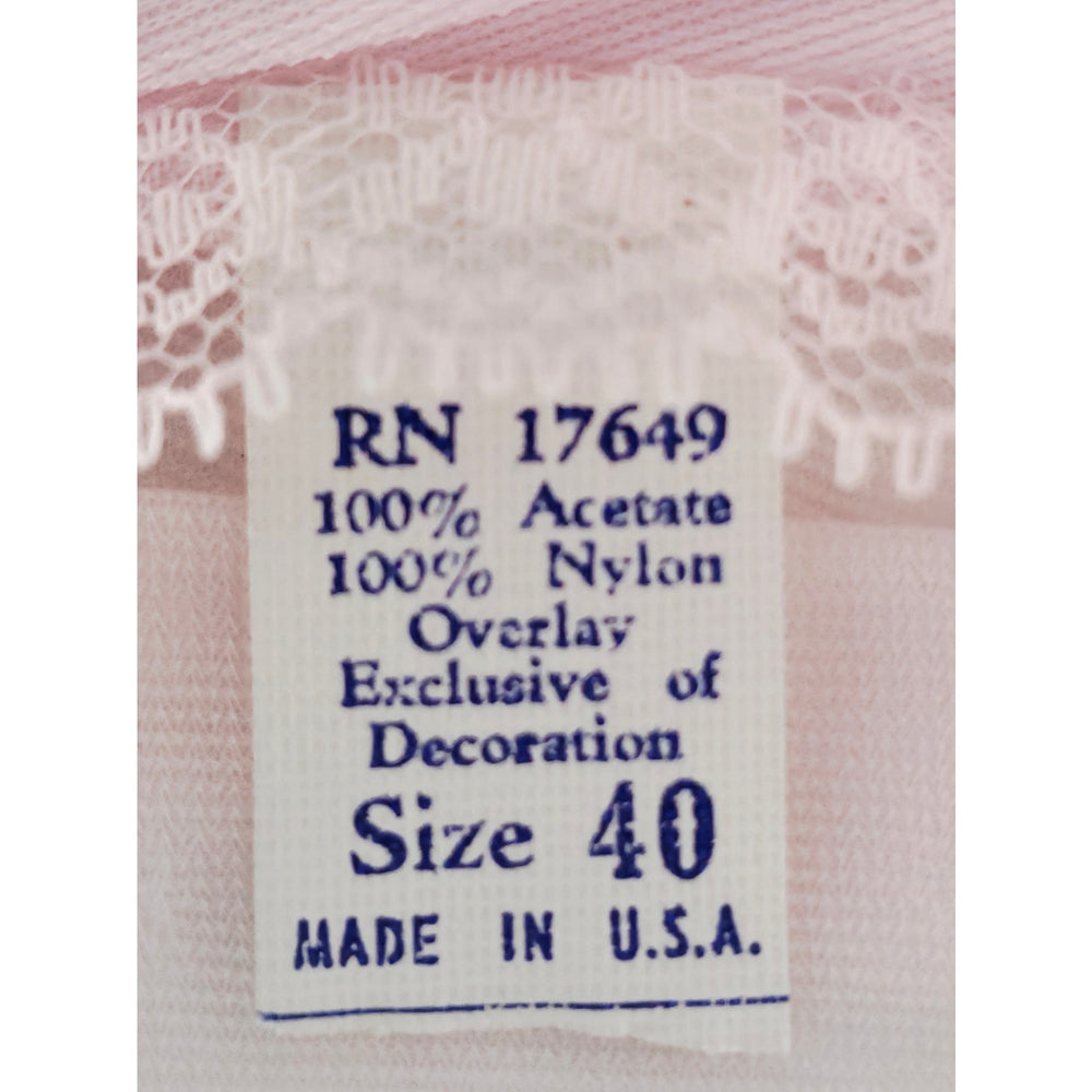 VINTAGE *NEW* 1960's Women's Light Pink Waltz Gown w/ Flowers 100% Nylon Size 40