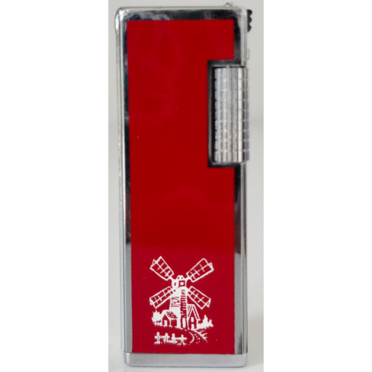 VINTAGE *NEW* 1960's Supreme Red Gas Lighter with Windmill in Original Box USA
