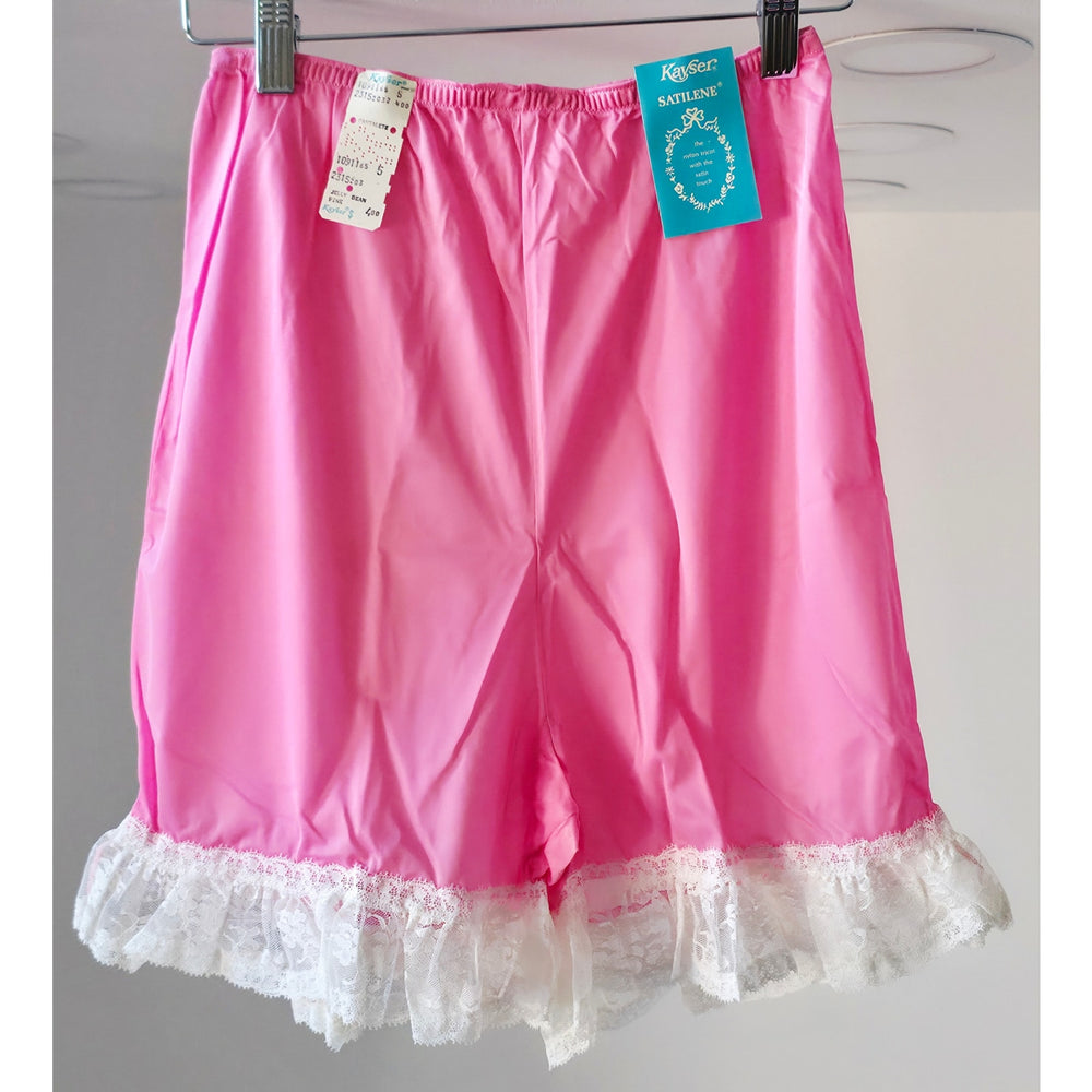 VINTAGE *NEW* 1960's Kayser Women's Pink w/White Lace Bloomers Panties Size S