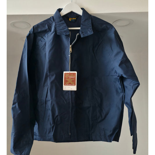 VINTAGE *NEW* 1970's Caribu Men's Navy Nylon All Weather Zip Hood Jacket Size M