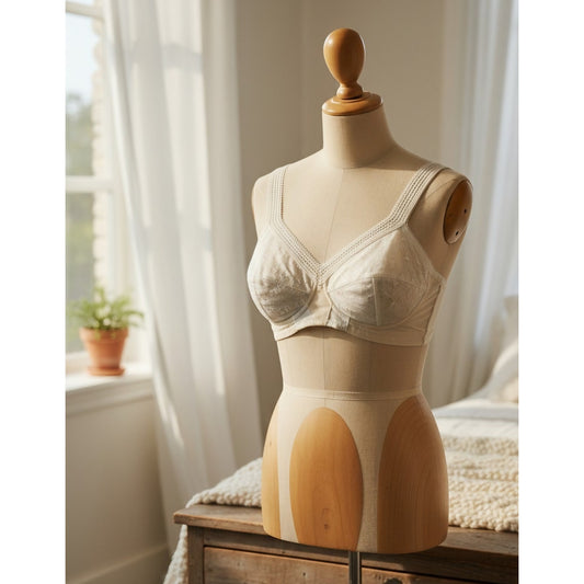VINTAGE *NEW* 1960's Super Form Women's Cream with Flowers Bullet Bra Size 40B