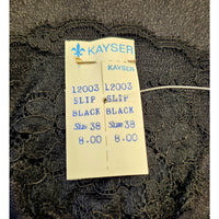 VINTAGE *NEW* 1960's Kayser Black Slip with Black Lace Trim 100% Nylon Size 38