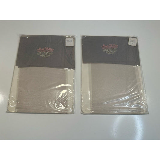 VINTAGE *NEW* 1970'sModGlitter Hosiery-Glitter Silver Sz11M X 2